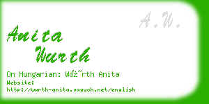 anita wurth business card